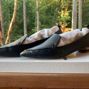 NIcholas Kirkwood Black Leather Flats 36.5